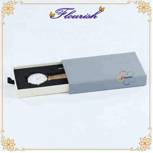 Confezione regalo orologio scorrevole grigio stampato logo OEM